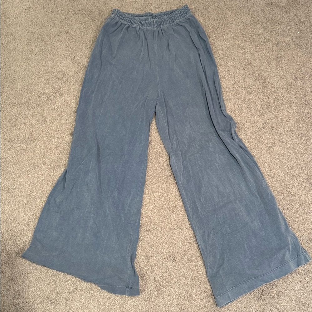 Women's Blue Wide-Leg Lounge Pants